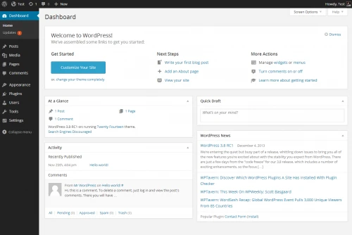 wordpress backoffice